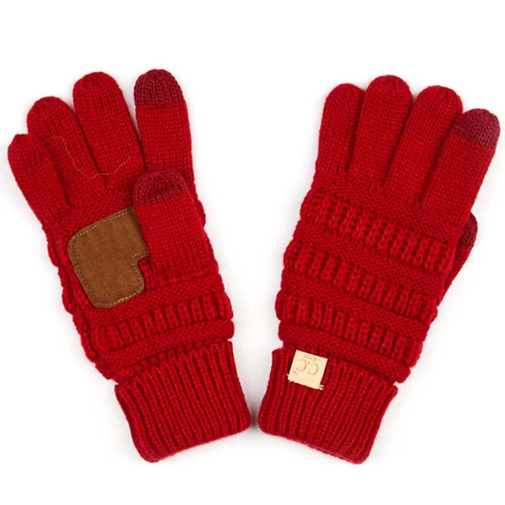 C.C Kids Cable Knit Anti-Slip Touchscreen Gloves